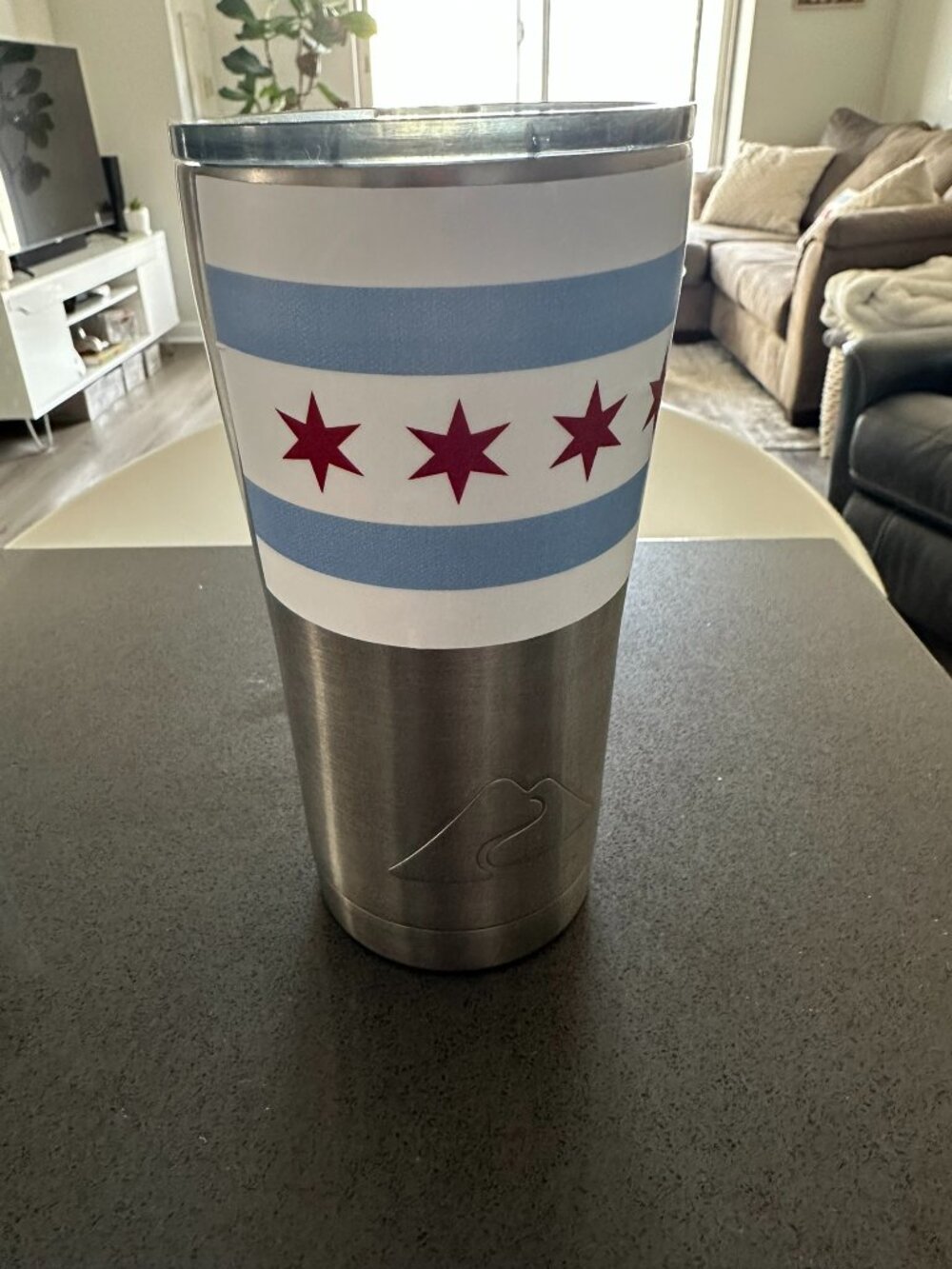 16 oz Chicago Flag Classic Tumbler Cup with Closable Lid - Ozark Trail - Silver